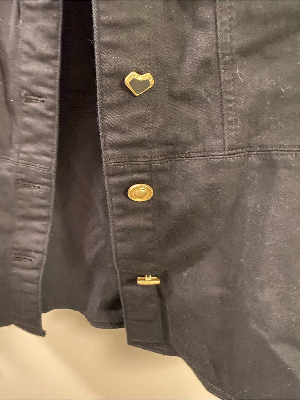 Chicos Black Peplum Denim Jacket NWT Sz 1 - Picture 6 of 7